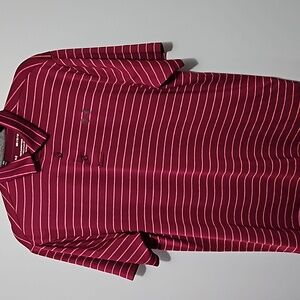 Under Armour The Playoff Polo Short Sleeve Maroon & Pink Stripe Size M #M-158